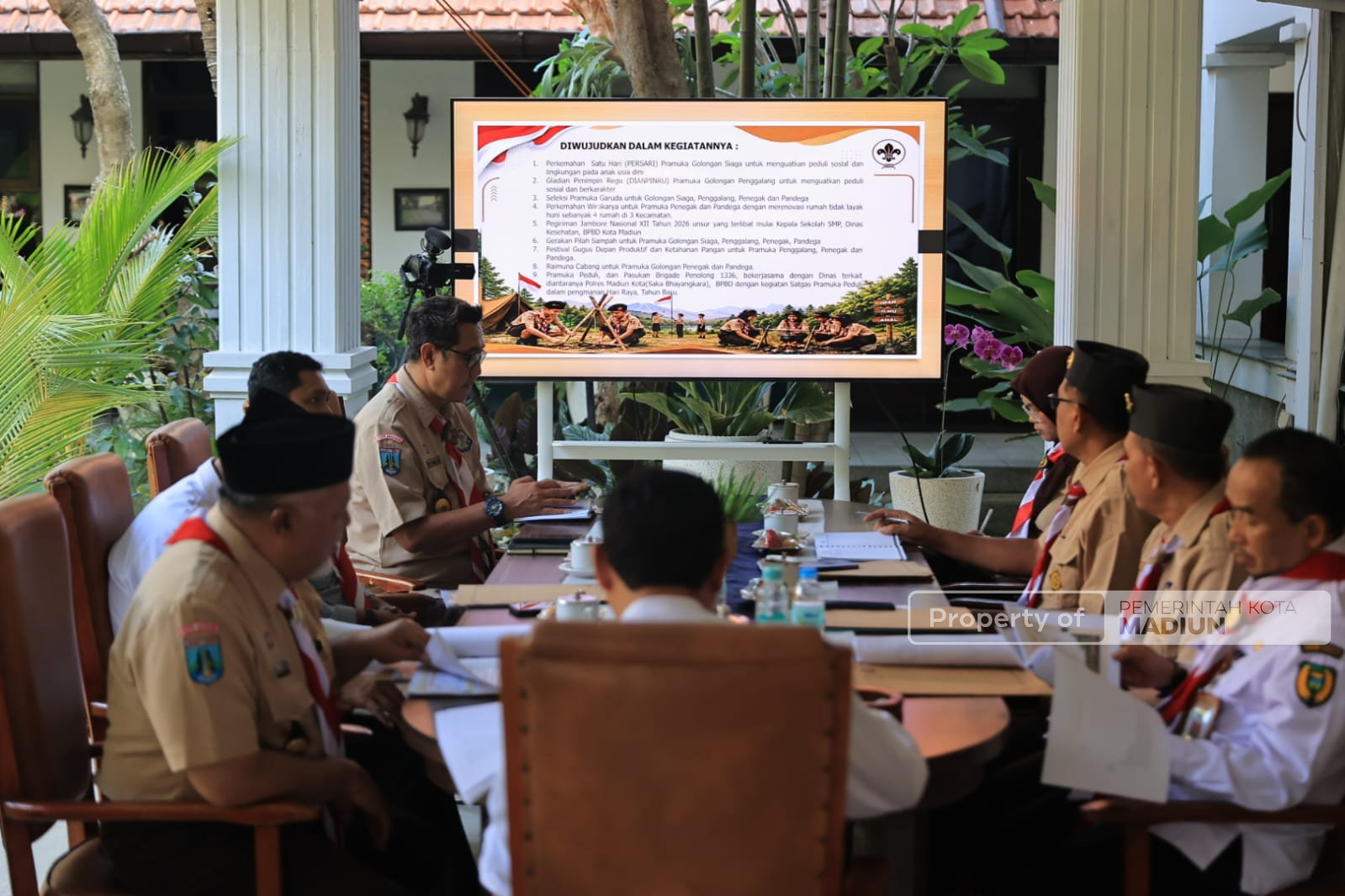 Persiapan Apel Hari Pramuka, Kwarcab Kota Madiun Paparkan Rencana Kegiatan Dihadapan Plt Wali Kota