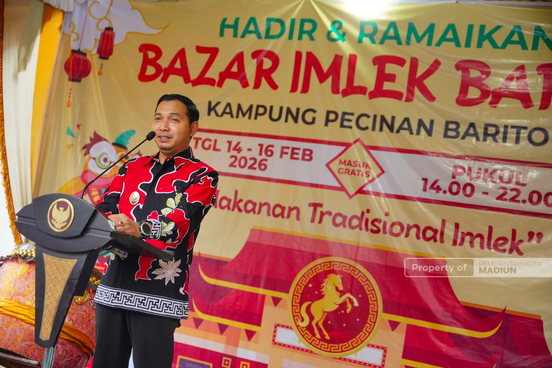Bazar Imlek Barito Resmi Dibuka, Plt Wali Kota Madiun Dorong Kawasan Pecinan Jadi Destinasi Wisata Kuliner