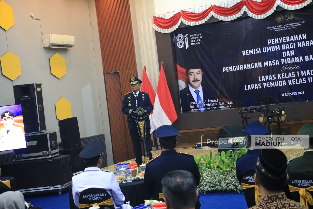 Plt Wali Kota Hadiri Penyerahan Remisi Warga Binaan Lapas I Madiun